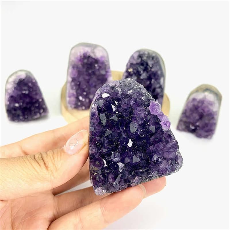 MOKACRYSTAL 2 INCH Bulk Wholesale Natural Fengshui Healing Crystals Crafts Uruguay Amethyst Geode Cluster 1PC