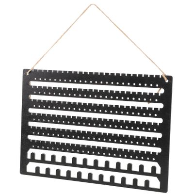 Holibanna Wooden Wall Jewelry Organizer Black for Earrings and Necklaces