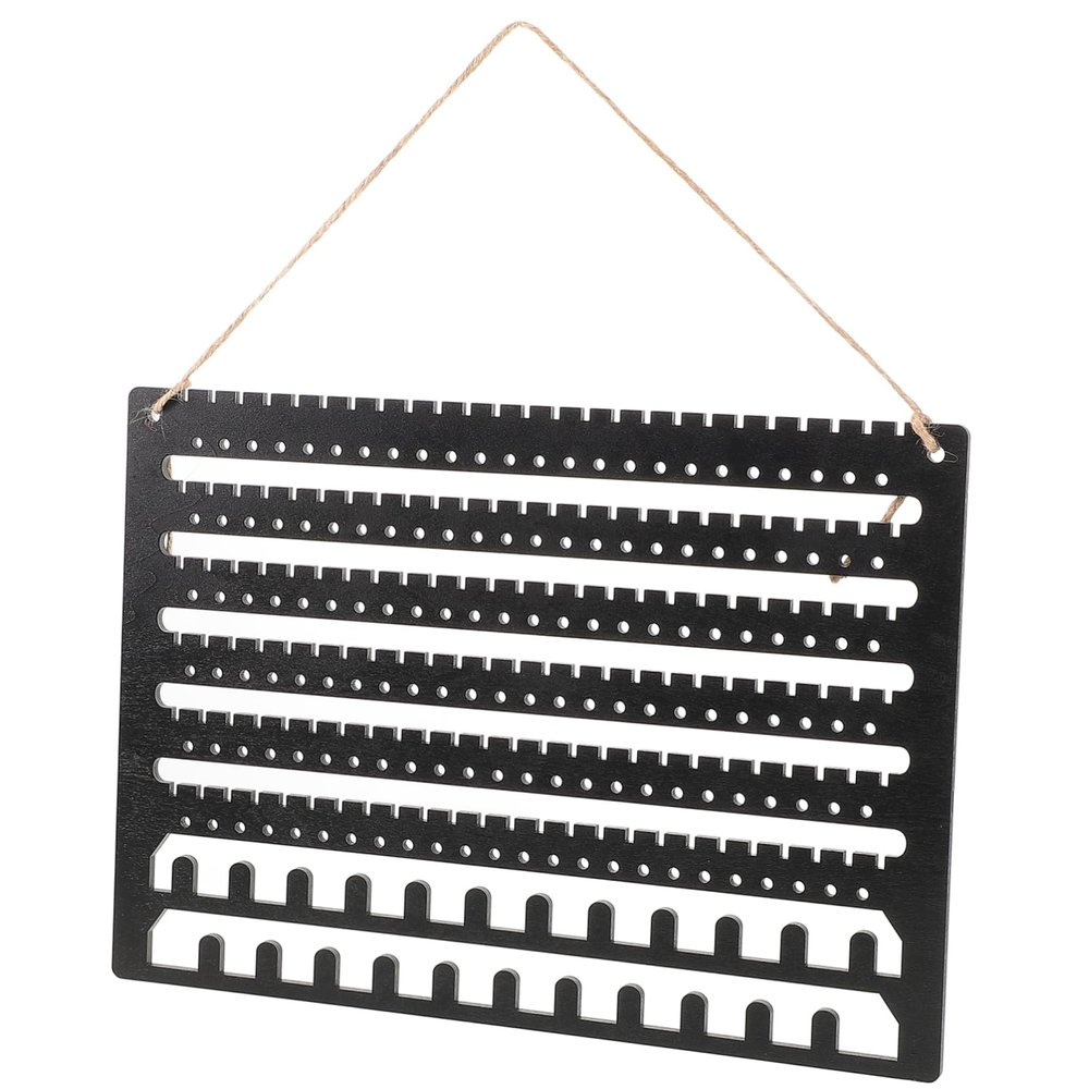 Holibanna Wooden Wall Jewelry Organizer Black for Earrings and Necklaces