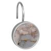 Aesthetic Art Marble Decorative Shower Curtain Hooks Rings,Set of 12pcs Shower Curtain Hooks,Rustproof Decorative Shower Rings for Bathroom (Multi 08) view 2