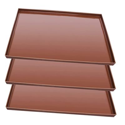 SOLUSTRE 3Pcs Silicone Dehydrator Mats for Fruit Drying Reusable Non Stick Baking Tray Silicone for Dehydrator and Oven Use Easy