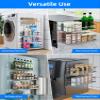 Multifunctional Magnetic Shelf for Washing Machine, Refrigerator, Microwave, and Any Metal Surface, Powerful Magnetic Shelves Include Magnetic Paper Towel Holder, Unique Hollow Design (5 pcs - Grey) view 2