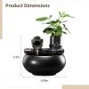 Vestamore Ceramic Tabletop Fountain with Bamboo Water Feature, Glossy Black Finish for Desk Or Countertop view 3