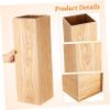 DONFAMDS Wooden Umbrella Storage Stand for Home Office Entryway Khaki view 3