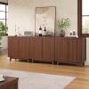 Buffet Cabinet with Storage 3 Pieces Modern Fluted Sideboard with Adjustable Shelves & Solid Wood Legs Mid Century Coffee Bar Table for Living Room Kitchen Dining Room Hallway view 1