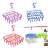 AKOOSY Foldable Clip Hanger with 32 Plastic Clips Underwear and Sock Drying Rack Space Saving Laundry Hanger for Children's Clothes Random Color view 4