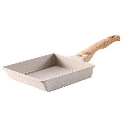 Japanese Tamagoyaki Square Omelette Pan With Wooden Handle, Non-Stick Coating, Spatula And Whisk Set For Breakfast And Gourmet Cooking