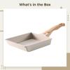 Japanese Tamagoyaki Square Omelette Pan With Wooden Handle, Non-Stick Coating, Spatula And Whisk Set For Breakfast And Gourmet Cooking view 2