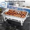 Jwevvie 9QT Chafing Dish Buffet Set Stainless Steel Chafer with 4 Full Size Pans, Rectangle Catering Warmer Server with Lid Water Pan Stand Fuel Holder, for Weddings Parties Banquets, Silver view 2