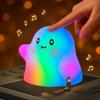 nextanG RGB Ghost Night Light Color-Changing Tap Control Fun Toy for Kids, Soft Squishy Silicone Lamp with Sounds, Dimmable Rechargeable Bedside & Table Lamp, Funny Gift for Boys & Girls(Ghost-RGB) view 1