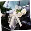 Sosoport 60pcs Wedding Car Ribbon Bows Decor Waterproof DIY Craft Bows for Car Mirror Door Handles Elegant Wedding Decorations view 3