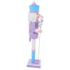 LUOZZY 2pcs 38cm Purple Wooden Nutcracker Soldier Christmas Ornament for Holiday Home and Fireplace Decor view 3
