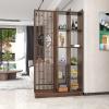 200CM/78.7in Wood Room Divider with Shelf,Entry Hall Room Separator Screen, Floor to Ceiling Wall Post Partitions, Entrance Hall Partition Screen Column Floor to Ceiling, for Teahouse/Coffee Shop etc. view 1
