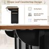 53.7" Farmhouse Kitchen Island with Power Outlet, Drop Leaf, 2 Sliding Barn Doors, Storage Drawers, Spice Rack, Mobile Rolling Cart for Kitchen, Dining Room view 4