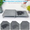 3Pcs Nesting Stone Drying Mat for Kitchen Counter, Quick Drying Stone Dish Drying Mat with Non-Slip Feet, Super Absorbent Heat Resistant Diatomaceous Earth Dish Drying Mat for Dishes, Bottles-Curve view 2
