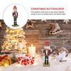 Cabilock Christmas Wooden Nutcracker Figure, 10.2 Inch Wooden Nutcracker Soldier Ornament for Festive Home Decoration, Traditional Xmas Celebrations Centerpiece Present view 4