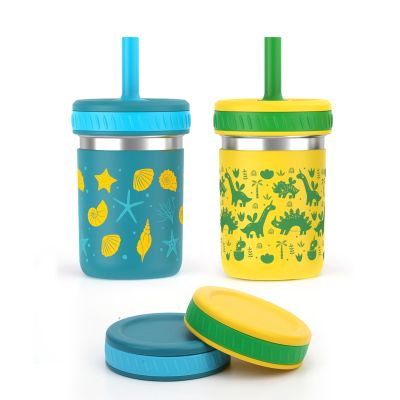 Sursip Toddler Cups with Straws and Lids, Stainless Steel Kids Sippy Cups