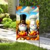 Cmialusie Thanksgiving Gnome Garden Flag 12x18 Turkey view 1