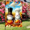Cmialusie Thanksgiving Gnome Garden Flag 12x18 Turkey view 3