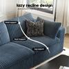 118" Cloud Couch Modular Sectional Sofa for Living Room,Modern Sofa with Deep Seat3 Seater Boneless Couch,Comfy Upholstered Corduroy Couches for Apartment, Studio, Office,BedroomBlue view 4