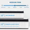 12 Inch Queen Size Oeko-tex100 Cool Kniited Cover Memrory Foam 7 Zoned Pocket Spring Hybrid Mattress (White+Black) view 4
