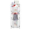 3-Tier Laundry Hamper Sorter, Removable 360 Rolling Laundry Baskets with Wheels, Clothes Storage Basket for Clothes, Toiletries, Bathrooms, Laundry Rooms, Bedrooms, White view 1
