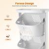 3-Tier Laundry Hamper Sorter, Removable 360 Rolling Laundry Baskets with Wheels, Clothes Storage Basket for Clothes, Toiletries, Bathrooms, Laundry Rooms, Bedrooms, White view 4