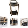 CKKNILV Storage Rack Delivery Trolley Stainless Steel Two Tier Wine Cart Movable Circular Dining Car Safety Railing Design Movable Muffler Lock for High-End Star Hotel/ view 2