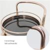 CKKNILV Storage Rack Delivery Trolley Stainless Steel Two Tier Wine Cart Movable Circular Dining Car Safety Railing Design Movable Muffler Lock for High-End Star Hotel/ view 3