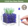 SUREAM Frosted Sea Glass Stones, Deep Blue Smooth Fish Tank Gravel, Glass Pebbles for Fish Tank, Vase Fillers, DIY Crafts, Home Garden Decor(0.8 LB) view 2