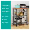 Black 3 Tier Origami Shelves with Wheels Folding Rolling Kitchen Island Cart Stainless Steel Utility Cart with Locking Wheels for Home Restaurant Hotel (Color: Black) (Natural view 3
