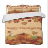 RisQiten Twin XL Quilt Bedding Set, Orange Pumpkins Fall Reversible Summer Quilt 3 Pieces, Thanksgiving Maple Leaf Vintage Lightweight Bedspreads Coverlets with 2 Pillow Shams for All Seasons view 1