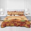 RisQiten Twin XL Quilt Bedding Set, Orange Pumpkins Fall Reversible Summer Quilt 3 Pieces, Thanksgiving Maple Leaf Vintage Lightweight Bedspreads Coverlets with 2 Pillow Shams for All Seasons view 3