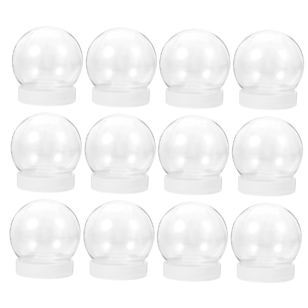 DOITOOL DIY Snow Globe Kit Clear Plastic Water Globes 2.87X10.55X2.63 Inch Empty Snow Globes with Screw Caps for Christmas Crafts and Home Decoration