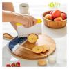 Acacia Wood Resin Cutting Board Ocean Wave Charcuterie Board, Pizza Serving Tray with Handle, Non-Slip Kitchen & Dining Serving Plate(Small) view 3