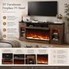 4 EVER WINNER 70" Fireplace TV Stand for TVs Up to 80", Farmhouse Entertainment Center with 3-Sided Glass Electric Fireplace, 2 Drawers, Storage Cabinets & Adjustable Shelves, Brown view 4