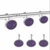 Halloween Shower Curtain Hooks, Purple Black Bats 12PCS Shower Curtain Hooks Rings for Bathroom Stainless Steel Rust Shower Curtain Hangers view 2