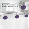 Halloween Shower Curtain Hooks, Purple Black Bats 12PCS Shower Curtain Hooks Rings for Bathroom Stainless Steel Rust Shower Curtain Hangers view 3