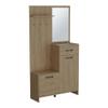 Hall Tree with Storage,Rustic Entryway Hall Tree with Coat Rack, Accent Coat Tree with 2 Doors, 1 Drawer, 1 Shelf, 1 Mirror view 3