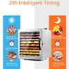 Stainless Steel Food Dehydrator,Commercial Fruit Dryer,24 Hours Timer & 30-90 Thermostat Control,Tempered Glass Door view 2