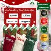 6 Pcs Personalized Christmas Stockings,Large Custom Family Christmas Stocking with Names, Customized Knit Embroidered Name Bone Shape Dog Christmas Stockings,Durable Fireplace Hanging Stockings view 3