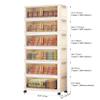 SHUNYILONG 2 Tier 15 Gallons Rolling Plastic Bins Stackable with Clear Door Windows Storage Organizer Underbed Cream Drawers, College Dorm Cart, Double Door Star Stripe for Shoes/Books view 2