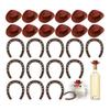 Hohota 24 Pieces Western Theme Lucky Horseshoe Ornament And Mini Cowboy Hat Crafts Miniature Horse Shoes Wedding Set view 1