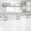 Fall Shower Curtain Hooks, Harvest Pumpkins Leaves Sunflowers Linen Texture 12PCS Shower Curtain Hooks Rings for Bathroom Stainless Steel Rust Shower Curtain Hangers view 3