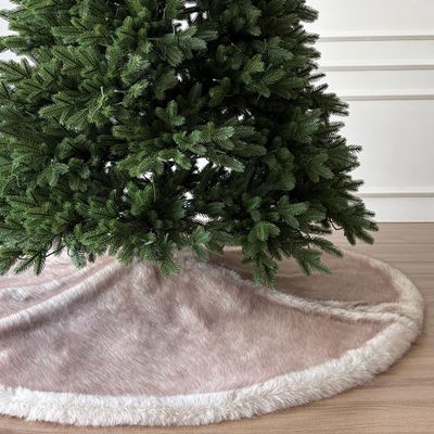 60-Inch Huntsman High-Pile Faux Fur Christmas Tree Skirt, Arctic Gray