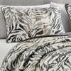 JCrown Oversized Reversible Bedspread Set Lightweight Zebra Animal Print Quilt with Shams - Safari Jungle-Inspired Bedding (Alley, King) view 2
