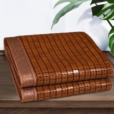 SUZEPER Summer Bamboo Sleeping Mat, Breathable Mattress Topper Pad Single/Twin/Full/Queen/King Size, Folding Sleeping Mattress Quick Cooling Bed for Home School, 120x190cm(47.2x75in)