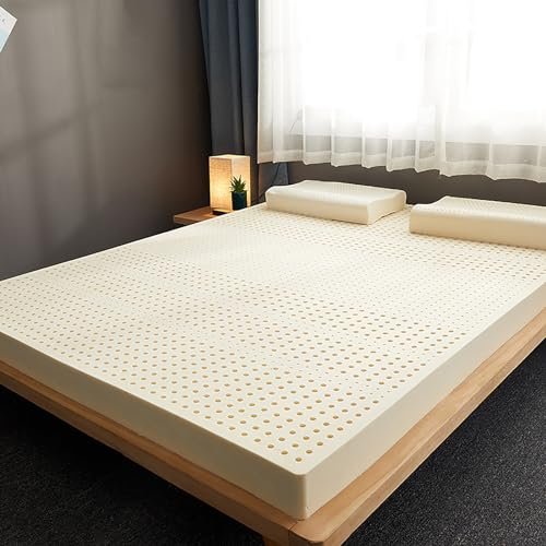 Futon Mattresses100% Natural Latex Mattress Topper Breathable Comfortable Non Collapsing 7.5cm Thick 200x200cm