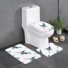 Anti-Slip Floor Mat Set of 3 WHJSHOP Butterfly Pierced by a Sword Printing U-Shaped Toilet Floor Mat, Tightly Attached, Absorbent & Durable, Thick & Comfortable view 1