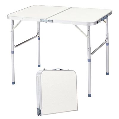 90 x 60 x 70cm Home Use Aluminum Alloy Folding Table White